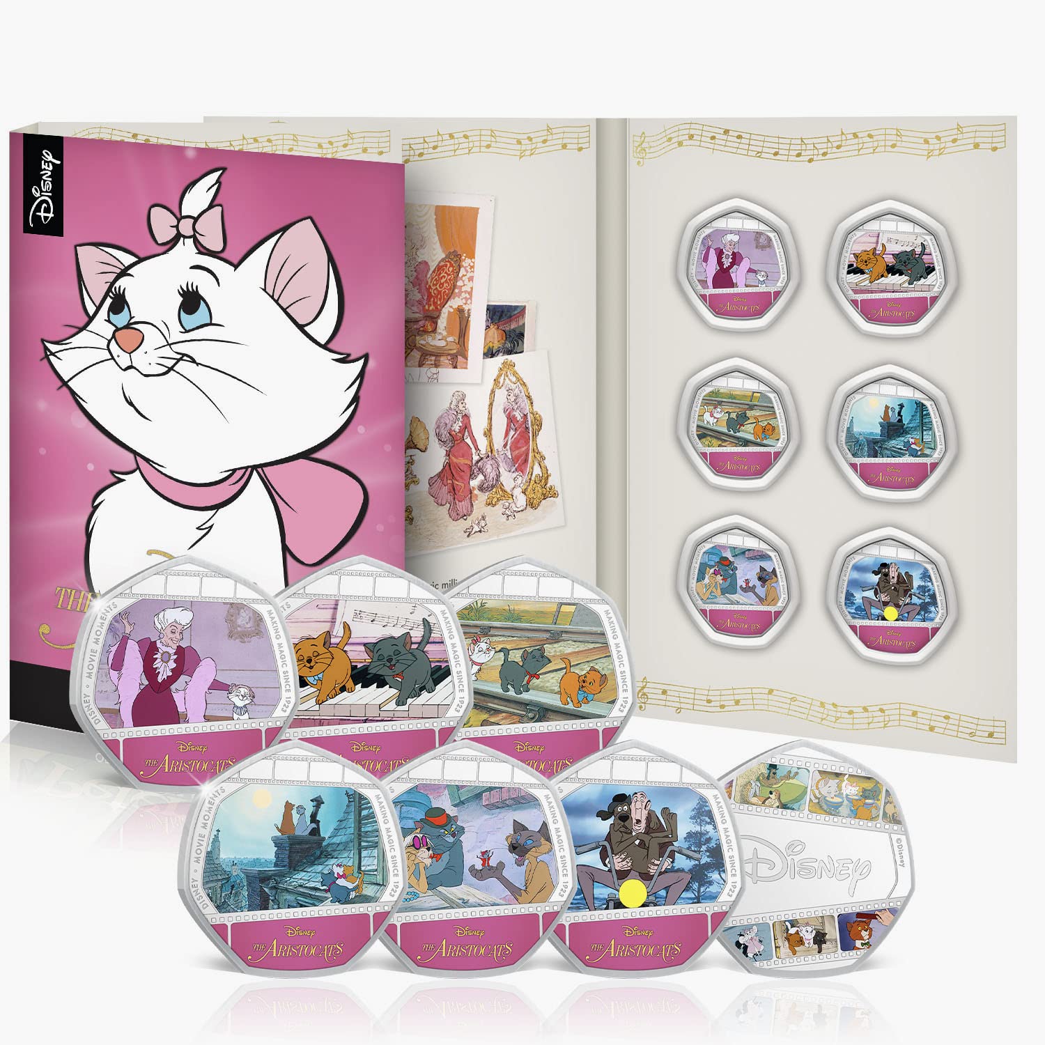 Disney Gift Aristocats Movie Moments 6 Silver Coin Collection Limited Edition