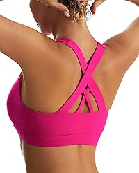 RUNNING GIRL Sports Bra for Women, Criss-Cross Back