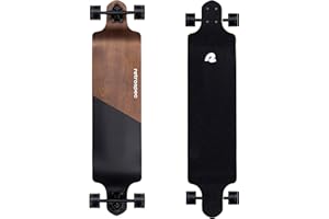 Retrospec Tidal Drop Down Longboard - 41" Extra Wide Stable Deck, 9-Ply Canadian Maple, ABEC-9 Bearings, 85A PU Wheels, Reverse Kingpin Trucks for Cruising & Downhill