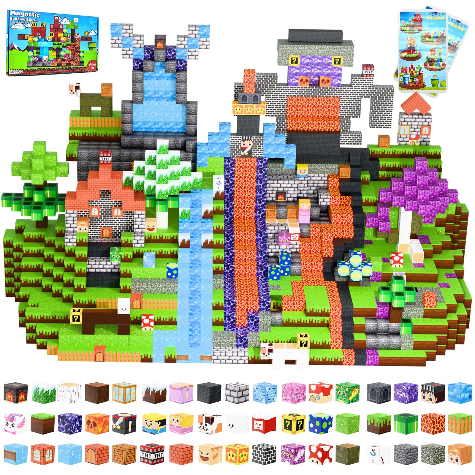 Photo 1 of JUBSKIE 300 PCS Magnetic Blocks, Magnetic Cubes, Building Construction Toys for Kids Over 3 Years STEM Montessori, Boys and Girls Christmas Birthday Gifts, Magnet Blocks