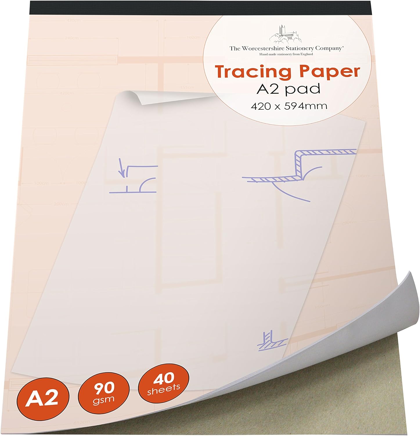 A2 Tracing Paper pad, Professional Range, 40 Sheets, 90gsm Paper BigaMart