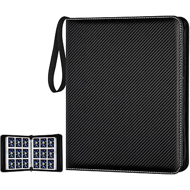 zippered card binder Card Binder 4-Pocket, 400 Pockets Card Holder with 50 Sleeves blue – Card  collections store main image 1
