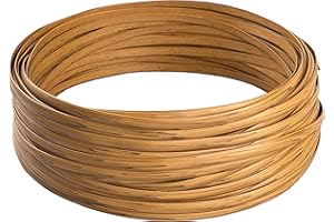Laphivieh 130 Ft Wicker Repair Supplies, Wicker Repair Kit, Plastic Rattan Material for Patio Chair Repair Flat Wicker Furniture Repair Replacement (Light Wood Grain)