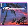 Mead Trapper Keeper Binder, Retro Design, 1 Inch Binder, 2 Folders and Extra Pocket, Metal Rings and Spring Clip, Secure Storage, Palm Trees, Mead School Supplies (260038FDE1-ECM)