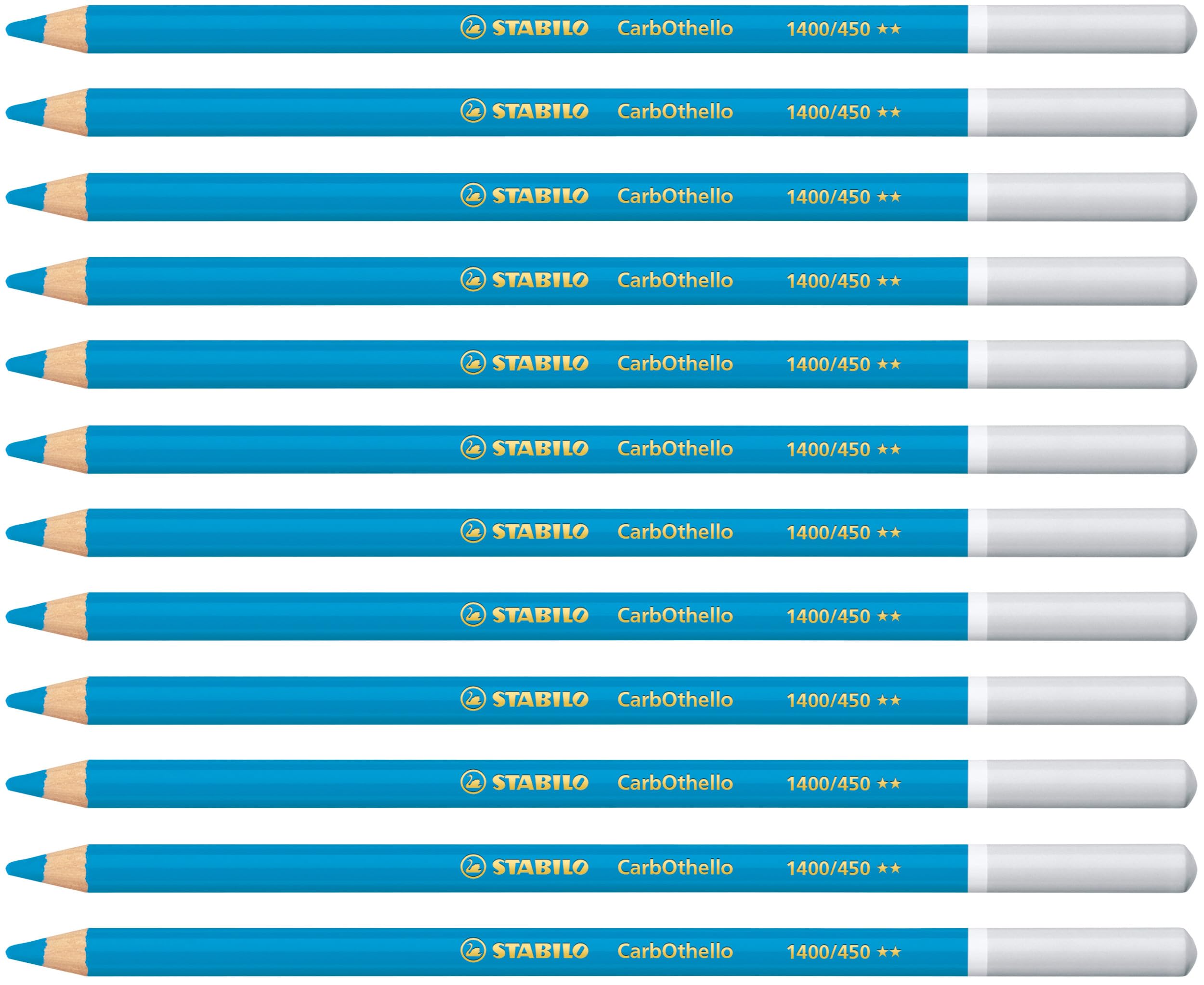 STABILO CarbOthello - Chalk-Pastel Pencil - Pack of 12 - Cyan Blue
