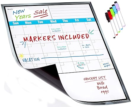 2018 gran calendario de borrado en seco magnético para frigorífico ...