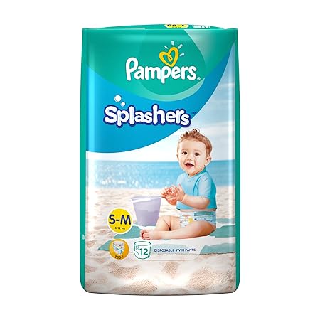 Pampers Splashers Disposable Swim Pants Diapers, Medium, (Pack of 12)