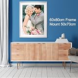 YiPinYin 60x80cm White Photo Frame 3 Pack with Acid Free Mount 50x70cm view 2