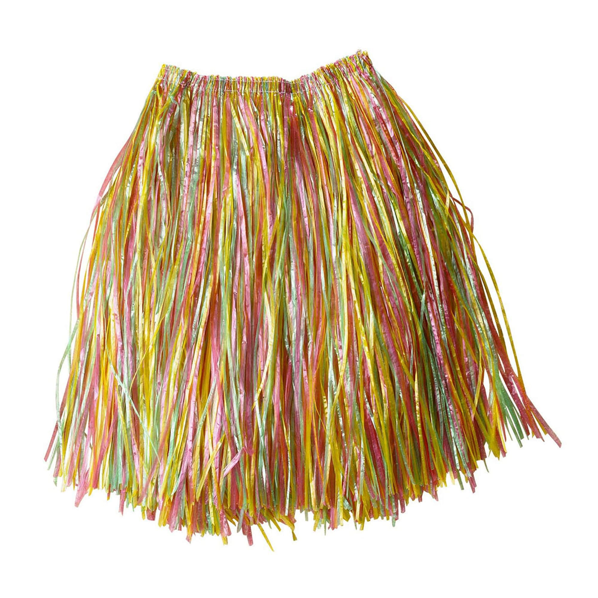 Multicolour Hawaiian Skirt 55cm Accessory for Tropical Lua Fancy Dress