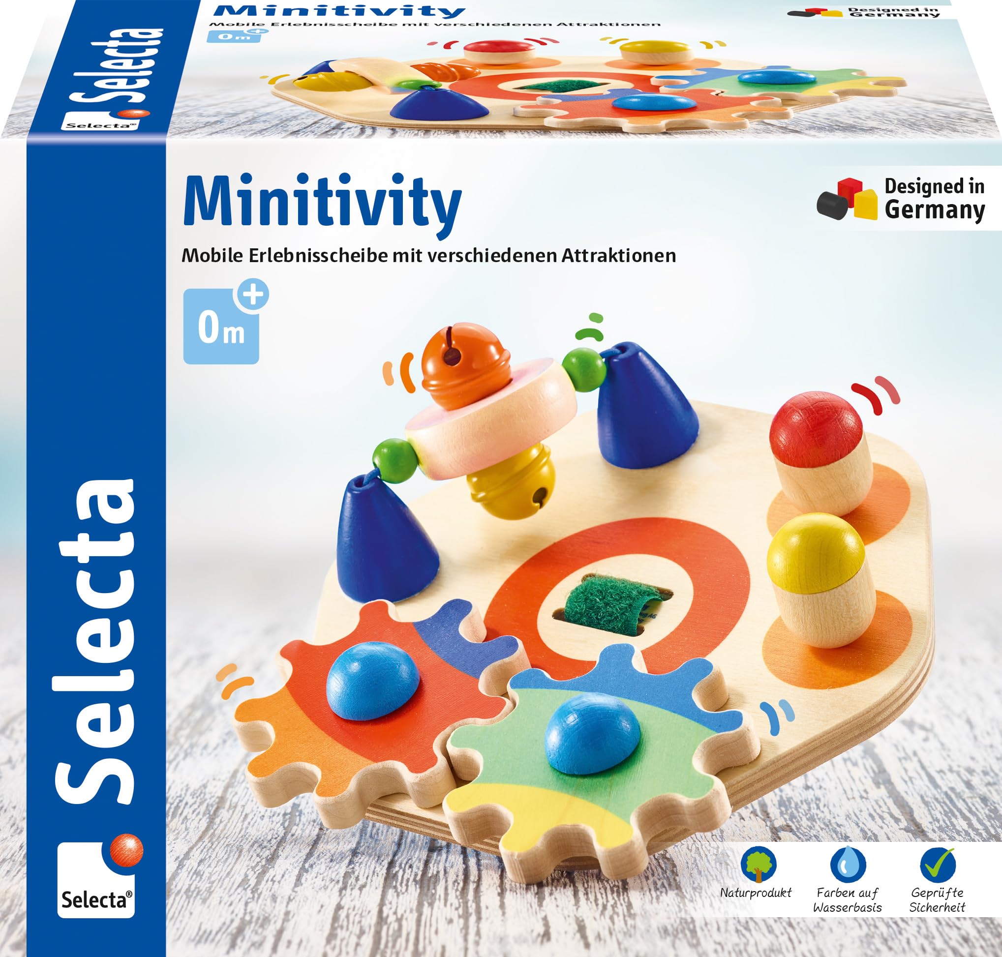 Selecta 62036 Minitivity Wooden Motor Skills Toy 1 Year to 3 Years 14 cm