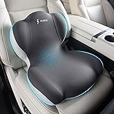 FLORICH Memory Foam Truck Seat Cushion,Car Seat Cushion and Lumbar Support Pillow for Office Chair, Ergonomic Back Support & Sciatica Relief for Long Drives(Grey)