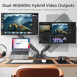 SIIG Dual Monitor Desk Arm Stand with 4K Laptop