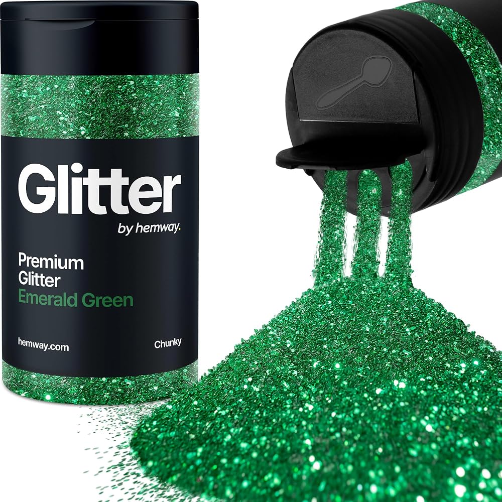 Hemway Emerald Green Glitter Shaker 130g Chunky Resin Epoxy Craft