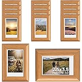 4 Pcs 2x3 Small Picture Frame Mini Photo Shadow Box Frame Compatible with Fuji Instax Mini 12/11/evo/41/40/99/se/9/8/7 3 Inch Films, Standing Desk Photo Holder Valentine's Day DIY Home Decor (Wood)