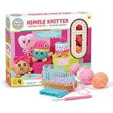 Bright Stripes Nimble Knitter Adjustable Loom Craft Kit for Kids, Ages 8+ | Comes with yarn, stickers and stuffing, makes knit characters and plush pals, a wonderful gift idea suited to teens today