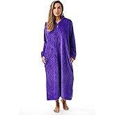 Just Love Plush Zipper Lounger Solid Robe