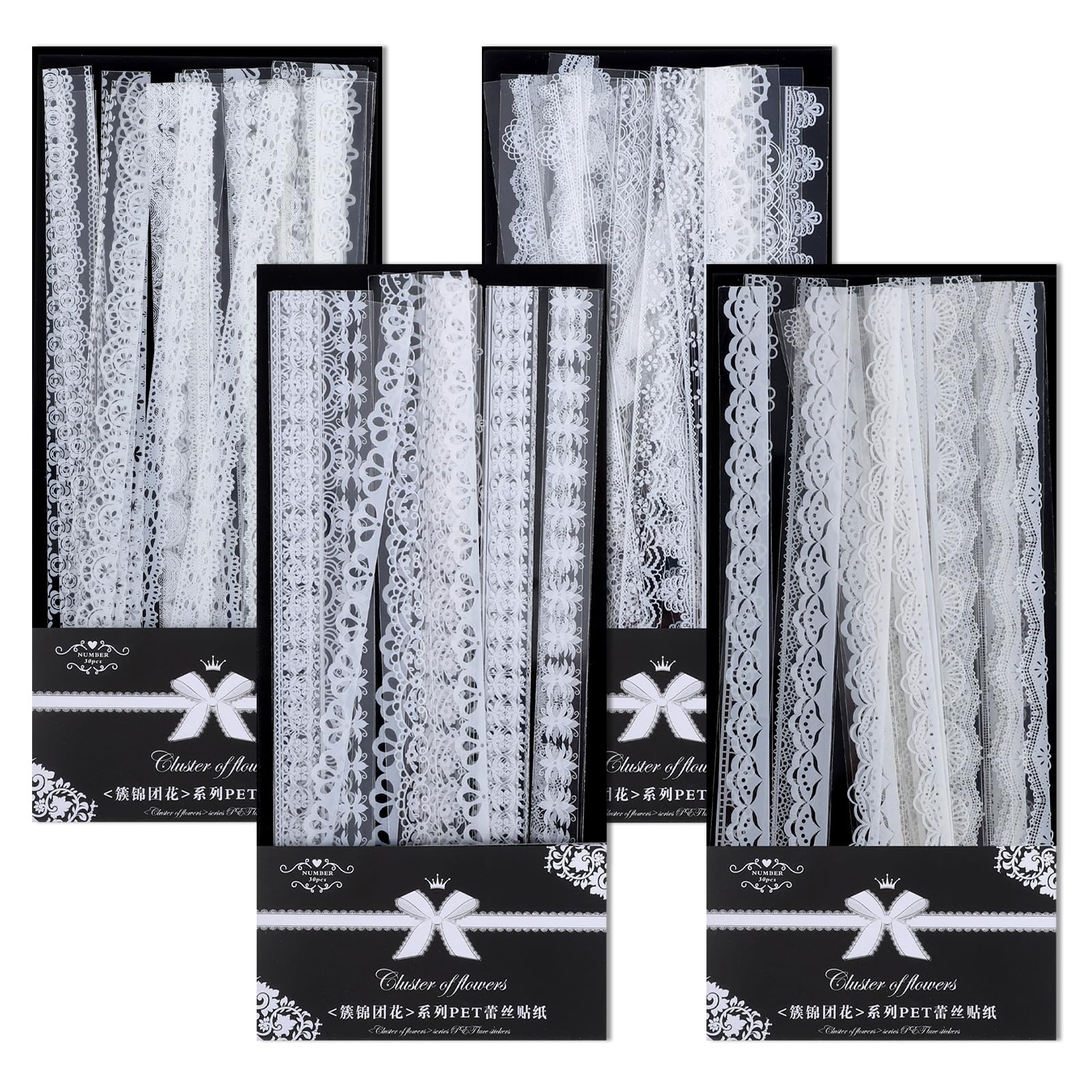 Photo 1 of 120 Pcs Lace Stickers Set, White Lace Scrapbook Stickers, Vintage Scrapbooks Sticker, Wedding Scrapbook Sticker, Embellishments Supplies for Scrapbooks, Laptops, Journals, Frame (Multiple Styles)