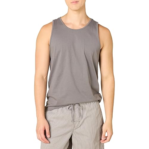 Amazon Essentials Men's Regular-Fit Tank Top, Grey, Large