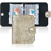 Hennaja Pill Organizer,Pill Pouches Clear Plastic Pill Bags Self Sealing Travel Medicine Organizer Storage(1-Carving Gold)