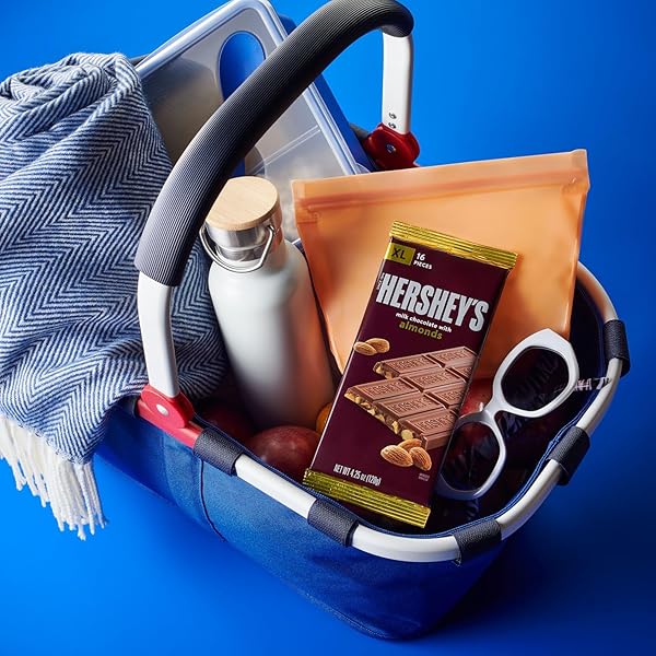 HERSHEY’S MILK CHOCOLATE WITH ALMONDS XL, CANDY BARS, 4.25 OZ (12 COUNT, 16 PIECES)