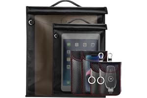 OMKHE 6 Pack Faraday Bags, Anti-Tracking Faraday Bag for Laptops & Tablets & Phones & Car Keys, EMP Proof Bag, Faraday Cage with Handle&Reflective, Fireproof & Waterproof Faraday Pouch