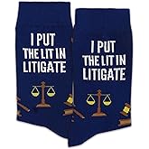 SSQBZU I Put The Lit in Litigate–Funny Lawyer Socks Gifts for Birthday, Christmas, Law School Graduation, etc.