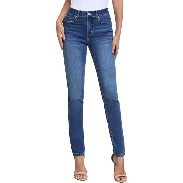FOURSTEEDS Women's Stretch Cargo Jogger Jeans - Mid Waist Skinny Slim, Distressed Denim With Multi-Pockets - View #8