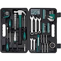 Cartman 148 Piece Automotive and Household Tool Set Perfect for Car Enthusiasts and DIY Home Repairs Green