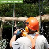 BLOSTM Chainsaw Safety Helmet 3 in 1 Orange Visor Ear Muffs Hard Hat view 5
