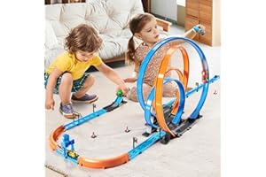 MSKOLER Car Race Track Sets for Kids 3 4 5 6 7 8 9 Years Old - Toy Car Track Set for Boys 3-5 6-8 8-12, Racing Game with 4 Small Cars, Boys Toy, Gifts for Boys Girls 3-8