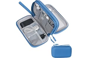 Skycase Electronic Organizer Travel Case - Waterproof Travel Cord Pouches for Organization, Cable Organizer, All-in-One Double Layers Storage Bag for Accessories, Charger, Cable, Blue