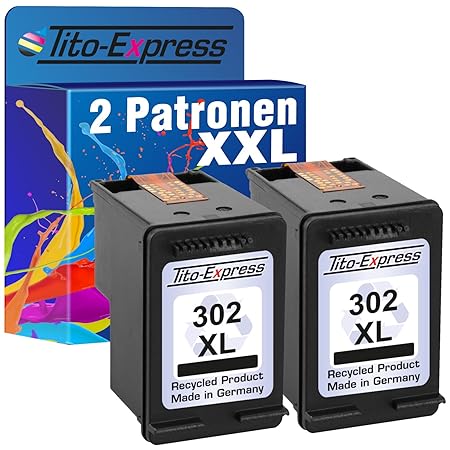 PlatinumSerie 2 Patronen remanufactured für HP 302 XL Black mit Füllstandsanzeige und 135% mehr Inhalt! Für Envy e-All-in-One