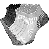 Cushioned Cotton Ankle Compression Socks for Men Women 6 Pairs Wicking Low Cut Arch Support Plantar Fasciitis Socks