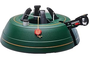Krinner - Tree Genie L (Gen 2)- Single Cable Operation, Water Level Indicator, 5 Stabilizer Feet, Up to 8 Foot Trees - Christmas Tree Stand