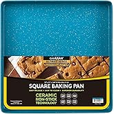casaWare 11.5 x 11.5 x 1.5-Inch (Exterior) Square Multipurpose Pan, Ultimate Series Commercial Weight, Ceramic Non-Stick Coating (Blue Granite)