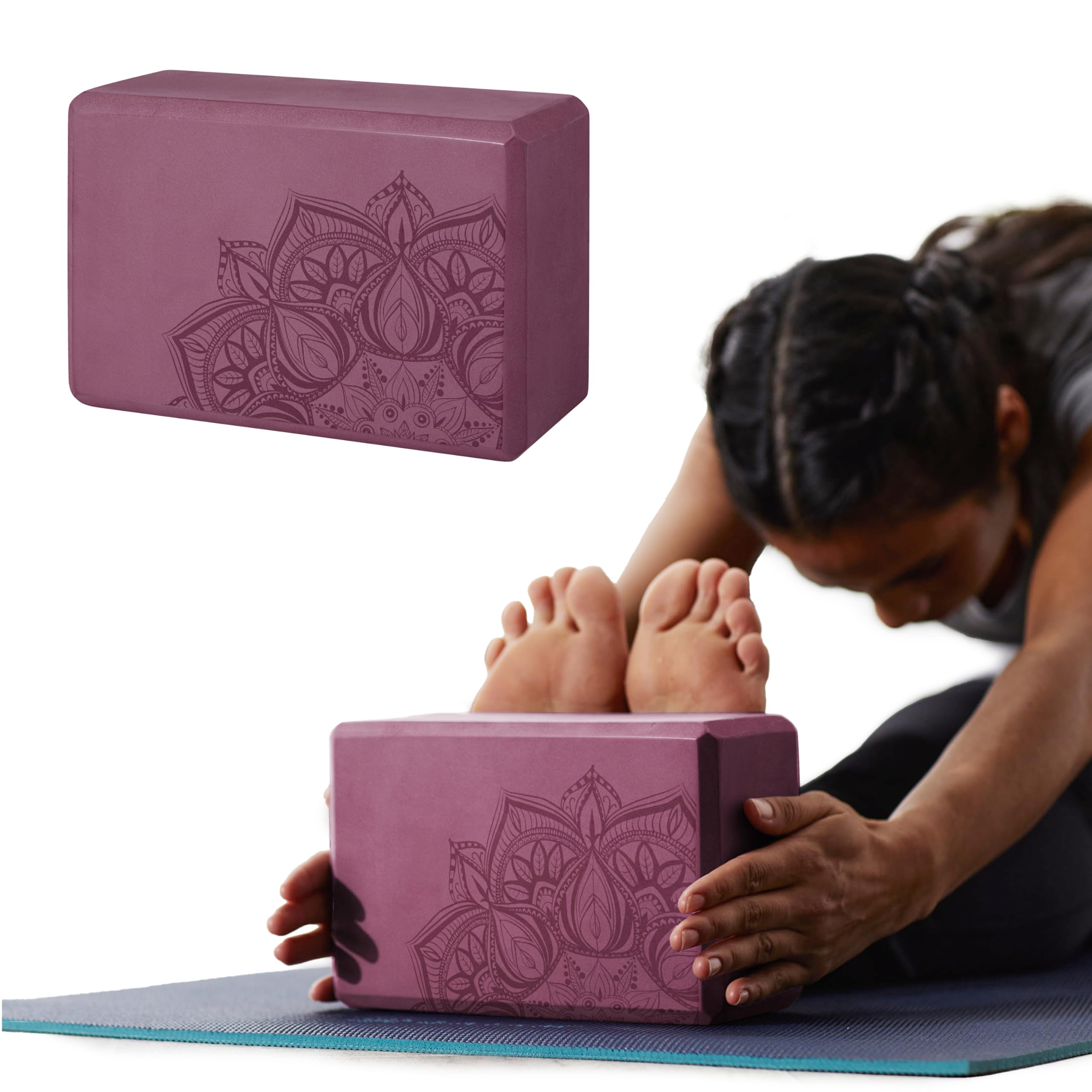 Gaiam Yoga Block, EVA Foam (1 Block, Tri-Color Charcoal)