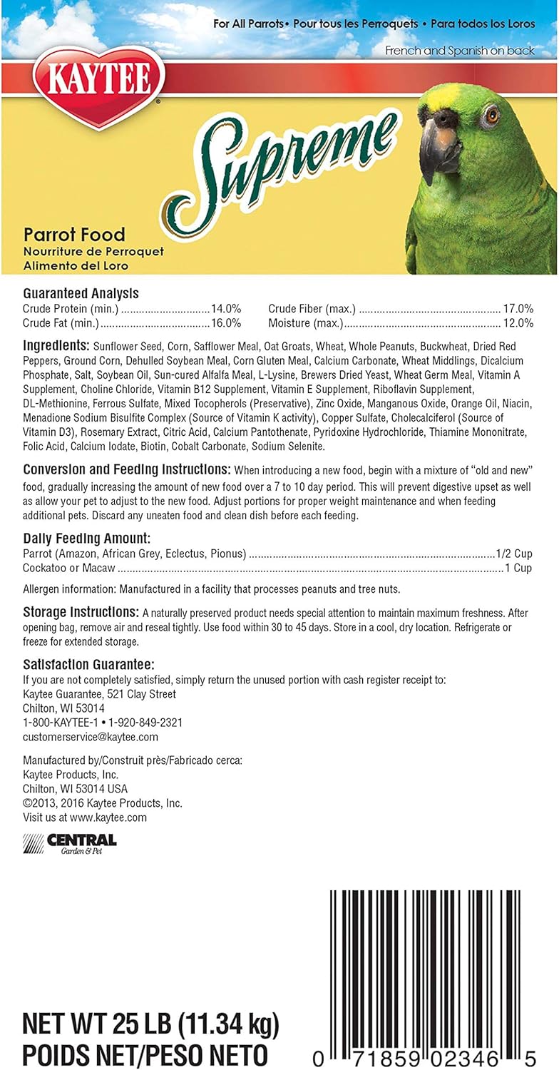 kaytee supreme parrot food