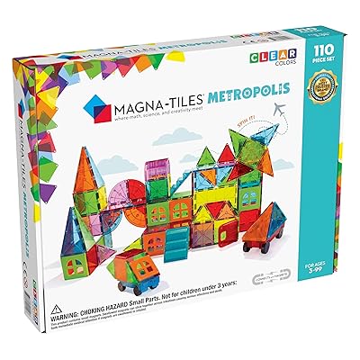 Magna Tiles Metropolis Set, The Original Magnetic Building Tiles for Creative Open-Ended Play, Educational Toys for Children Ages 3 Years + (110 Pieces)