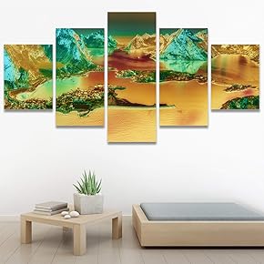 SIGNWIN 5 Panel Canvas Wall Art Modern Art...