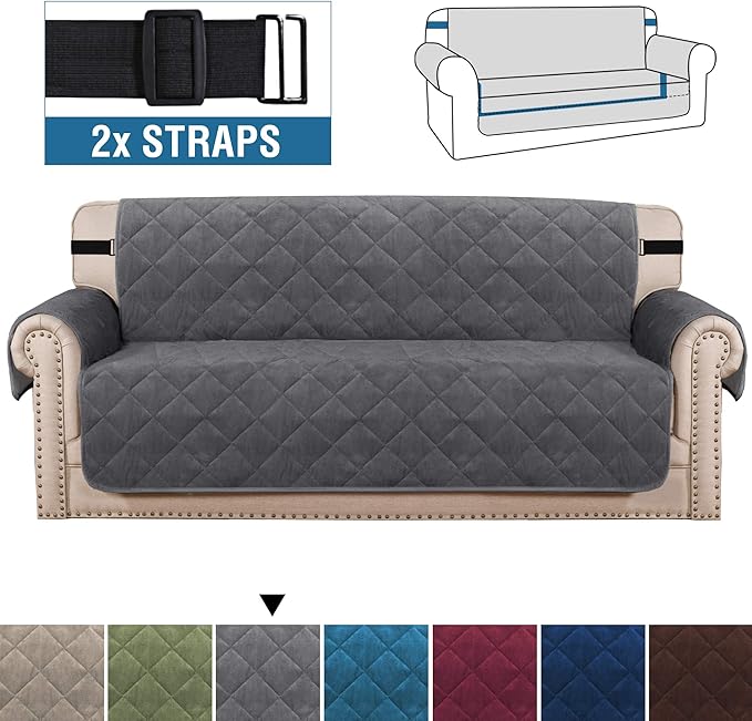 H.VERSAILTEX Sofa Cover Quilted Thick Velvet Plush Couch