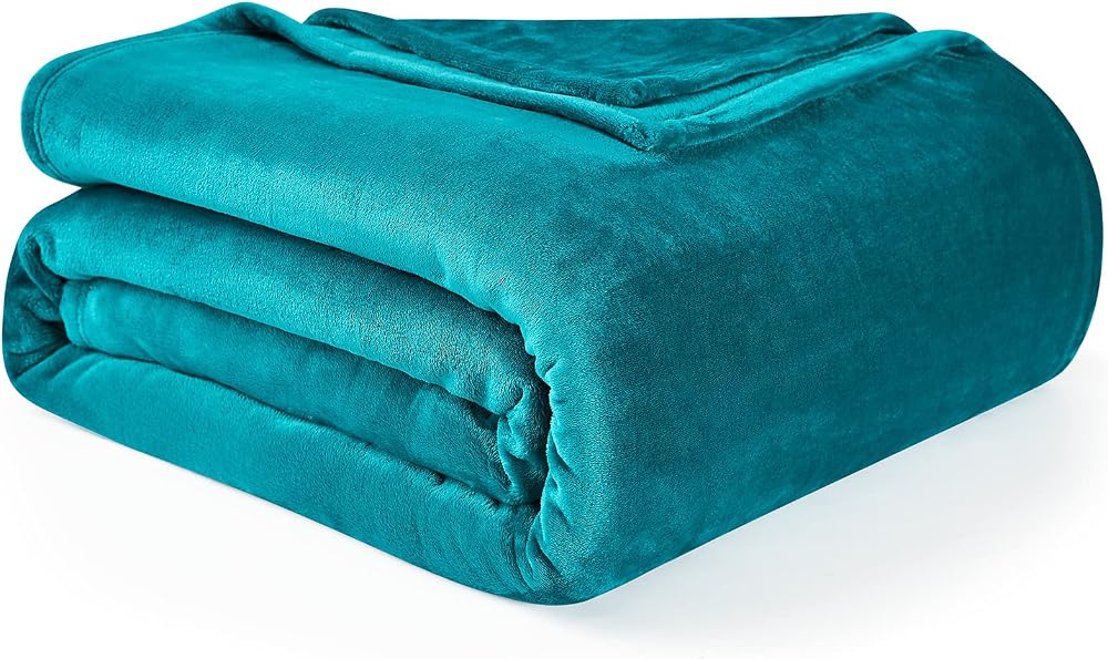 EHEYCIGA Double Size Fleece Blanket 150x200cm Teal Soft Throw for Sofa Bed