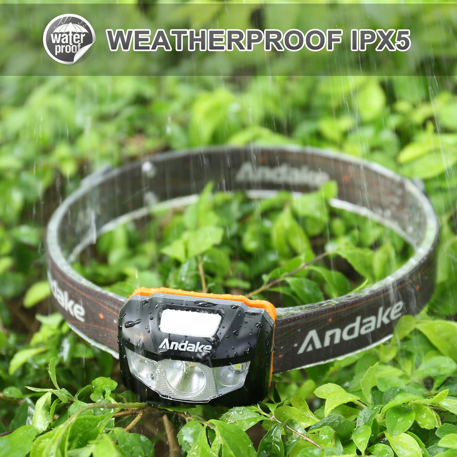 CREE LED 190 Lumen Flutlicht Punktlicht umschaltbar 5 Stufen dimmbar USB wiederaufladbar wasserdicht IPX5 verstellbarer Lichtwinkel Stirnlampen Kopflampe Lampe Joggen Klettern Wandern Fahrrad fahren