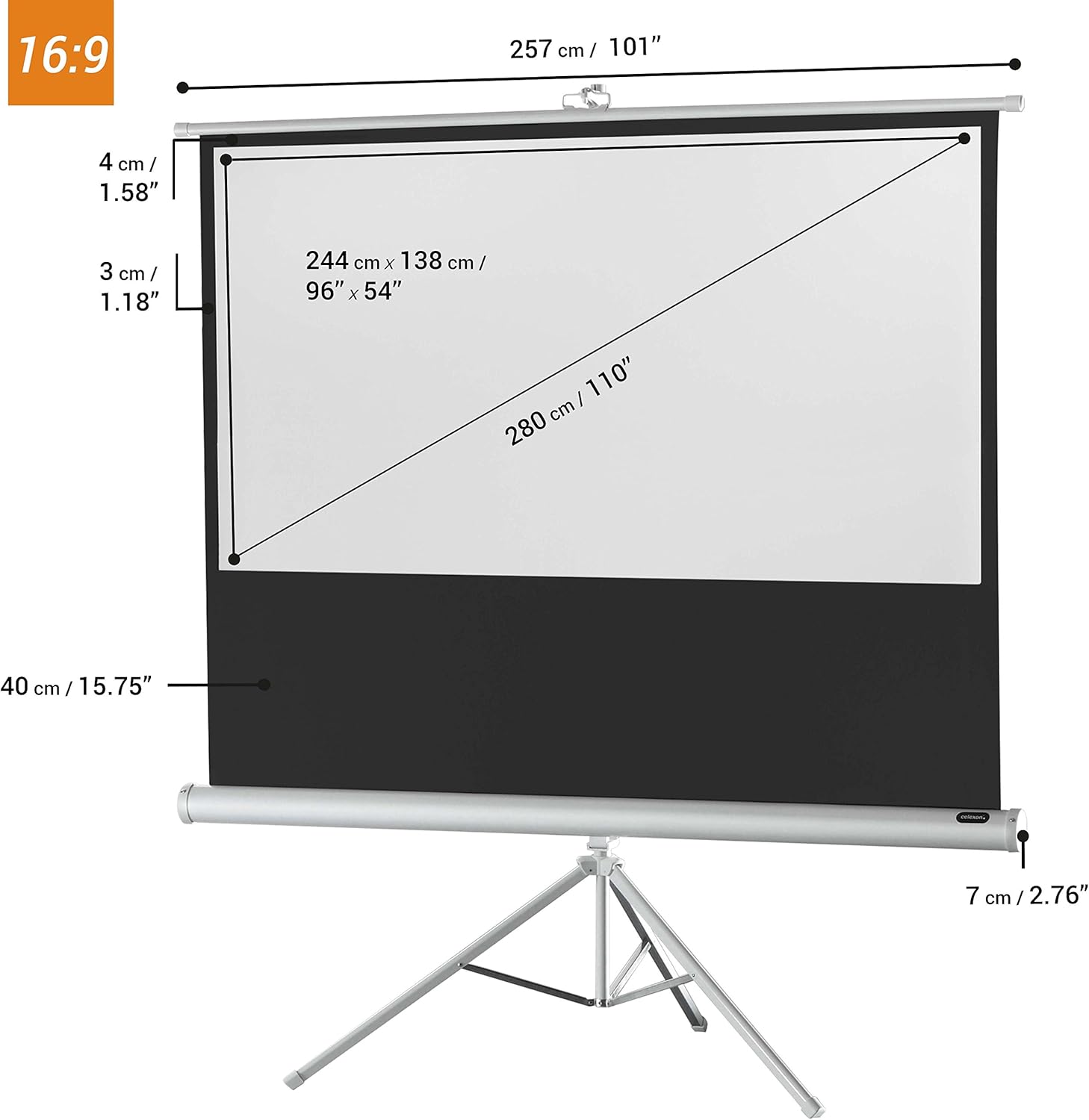 celexon Pantalla trípode para Escuela, proyección, presentación y ...