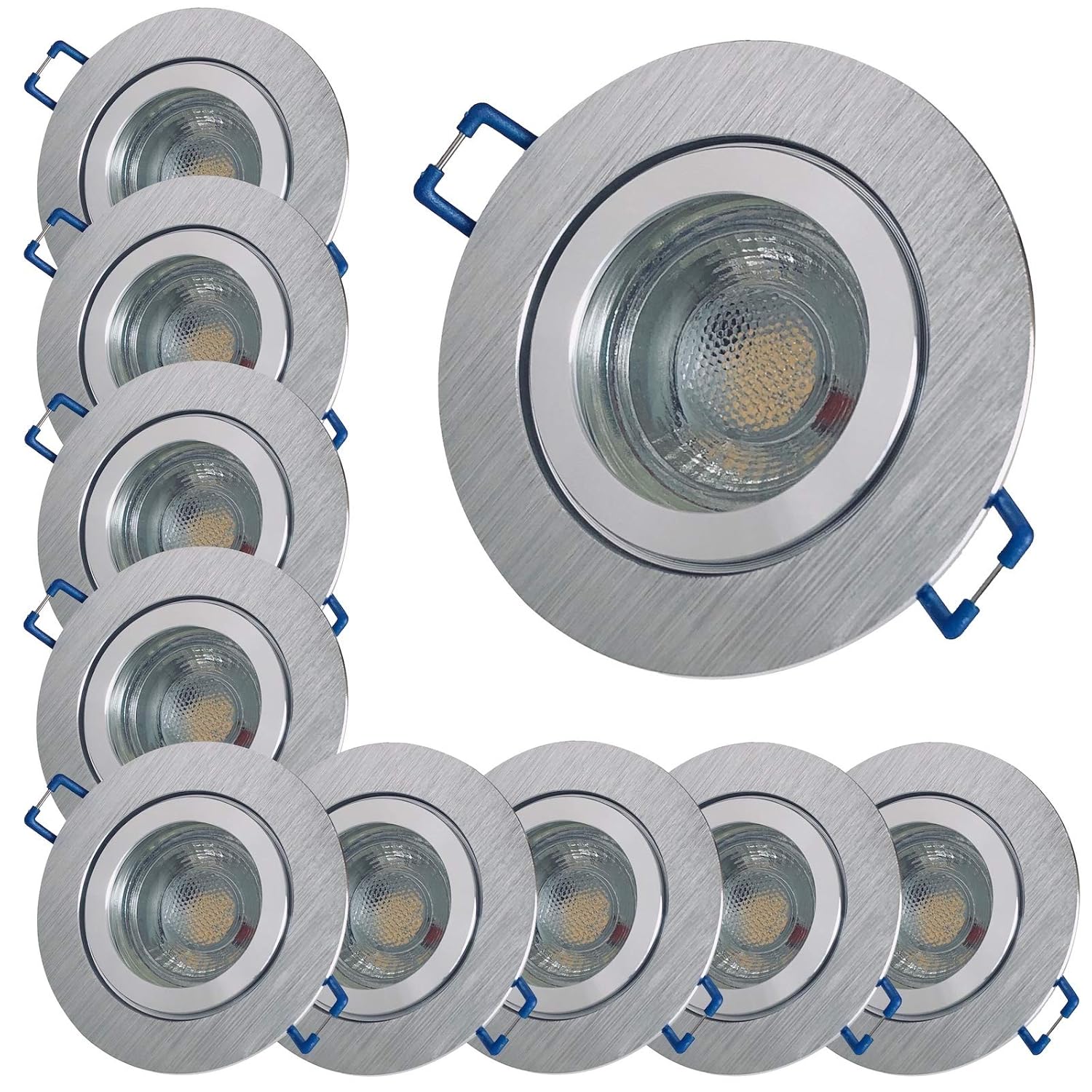 10 Stück IP44 MCOB LED Bad Einbauleuchte Neptun 12 Volt 5 Watt Rund Farbe BiColor Lichtfarbe