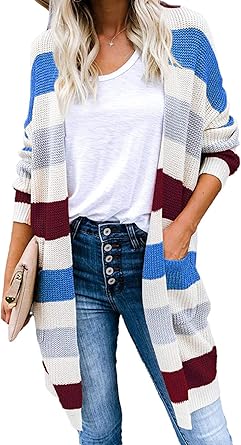 amazon color block cardigan