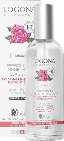 LOGONA Naturkosmetik Erfrischendes Gesichtswasser, Natürliches Rosenwasser, Ohne Alkohol, Vegan, Wirkt feuchtigkeitsspendend 
