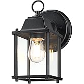 LIT-PaTH Outdoor Wall Lantern, Wall Sconce as Porch Lighting Fixture, E26 Base, Aluminum Housing Plus Glass, Water-Proof and 