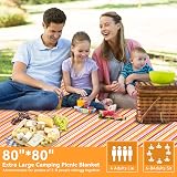 Qoosea Picnic Blanket 200x200CM Waterproof Large Outdoor Rug Portable view 2