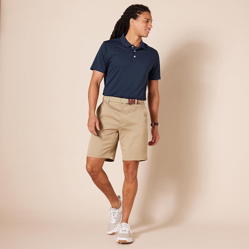 Polo da Golf da Uomo, vestibilità Aderente, ad Asciugatura Rapida, Blu Scuro, Taglia S