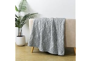 Caressma Coverlet Gray Twin Size, Vintage Cozy 3D Geometric Decorative Jacquard Bedspread, Super Soft for Couch and Bed, Travel Lightweight Coverlet (60 x 80”)